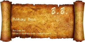 Bakay Bea névjegykártya